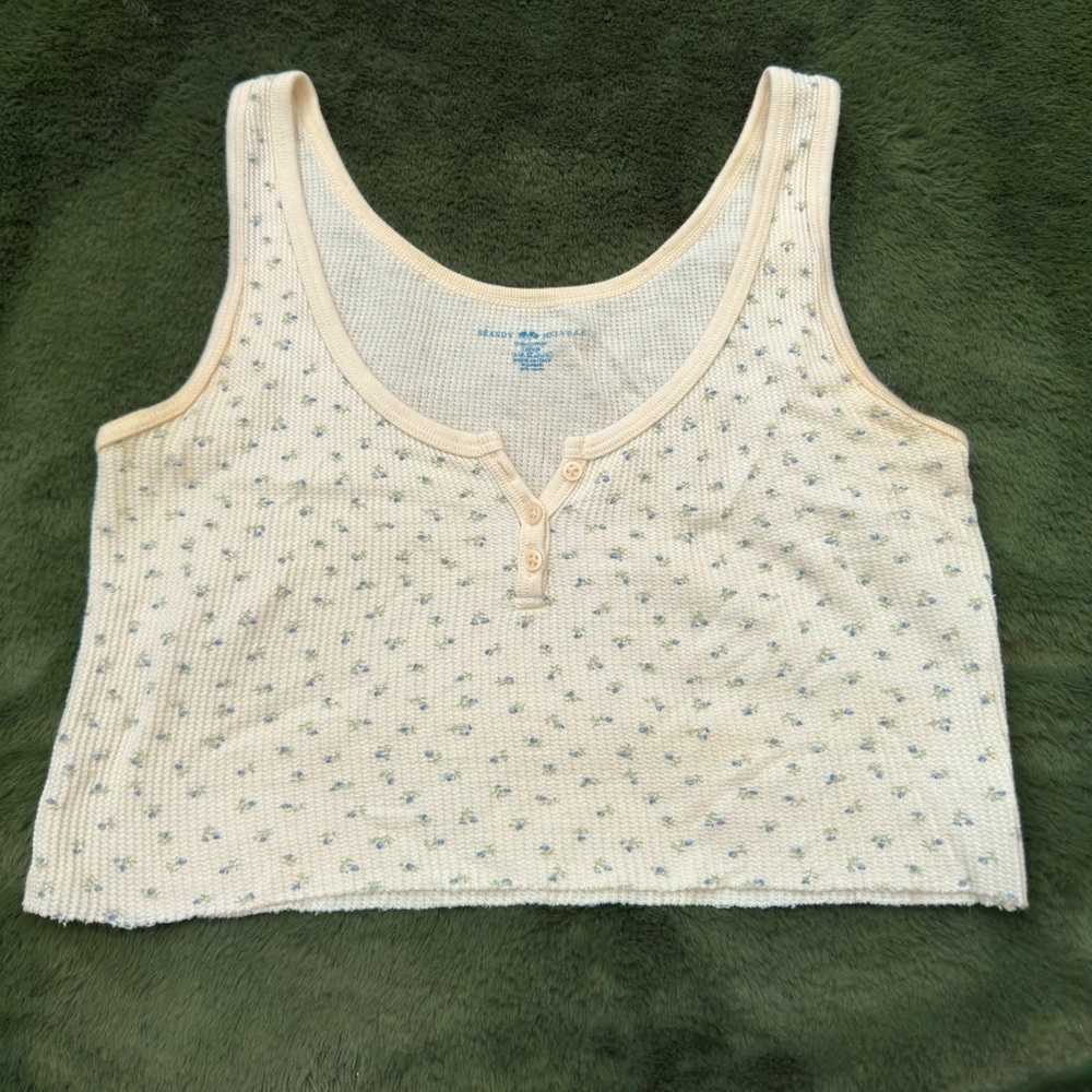 Brandy Melville Floral Cropped Tank Top